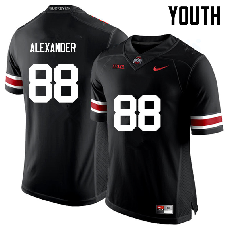 Ohio State Buckeyes AJ Alexander Youth #88 Black Game Stitched College Football Jersey